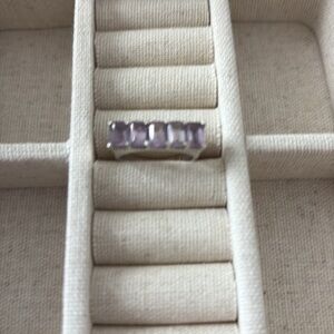 Vintage five stone Amethyst & Silver Ring
